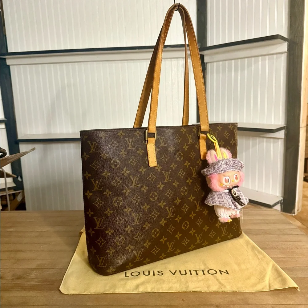 Louis Vuitton LV Vintage Brown Monogram Cabas Mezzo Tote Bag - Picture 4 of 15